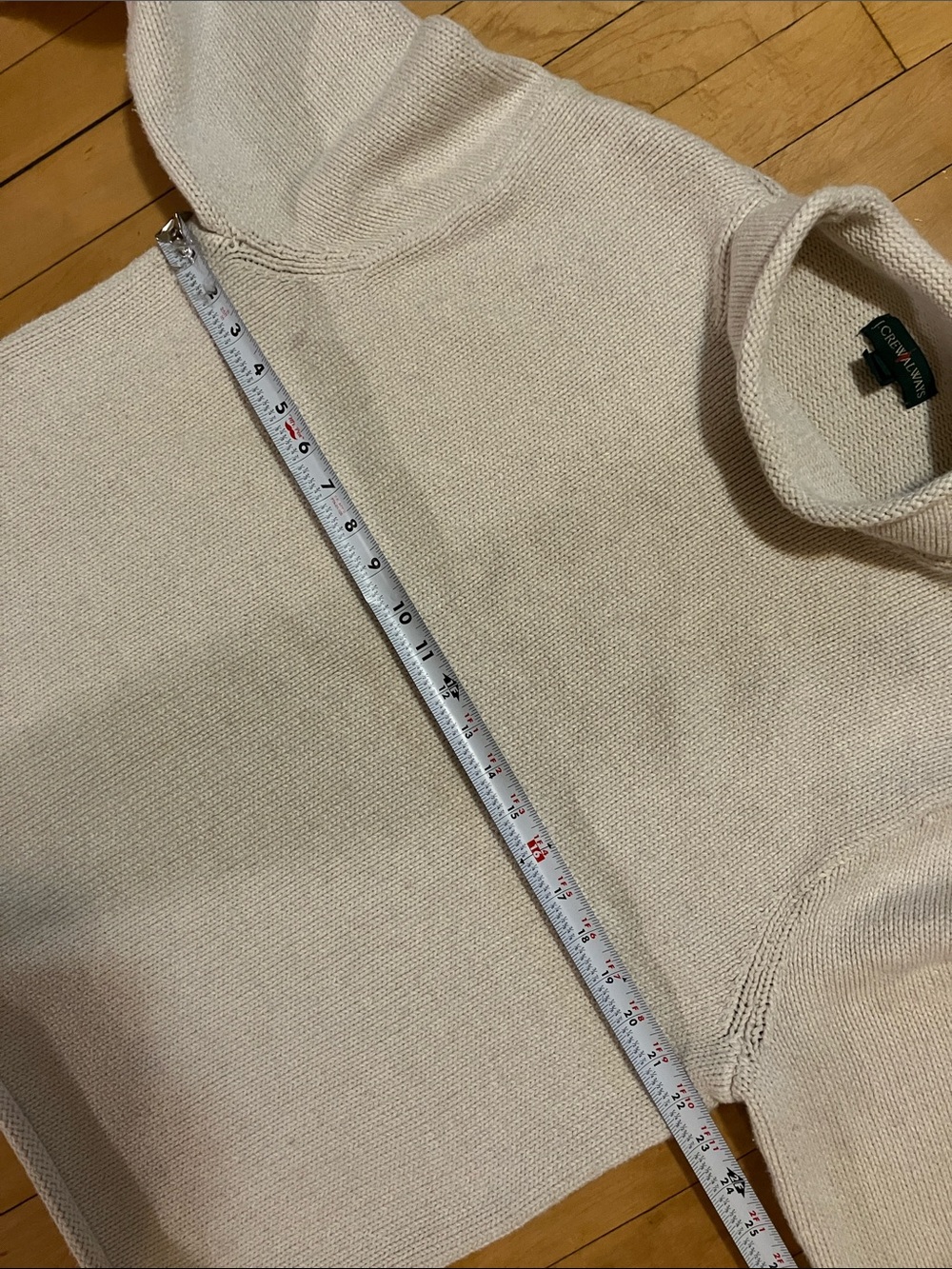 J Crew Always Rower Roll Neck Off White Cotton Sweater Size Large - Picture 7 of 9